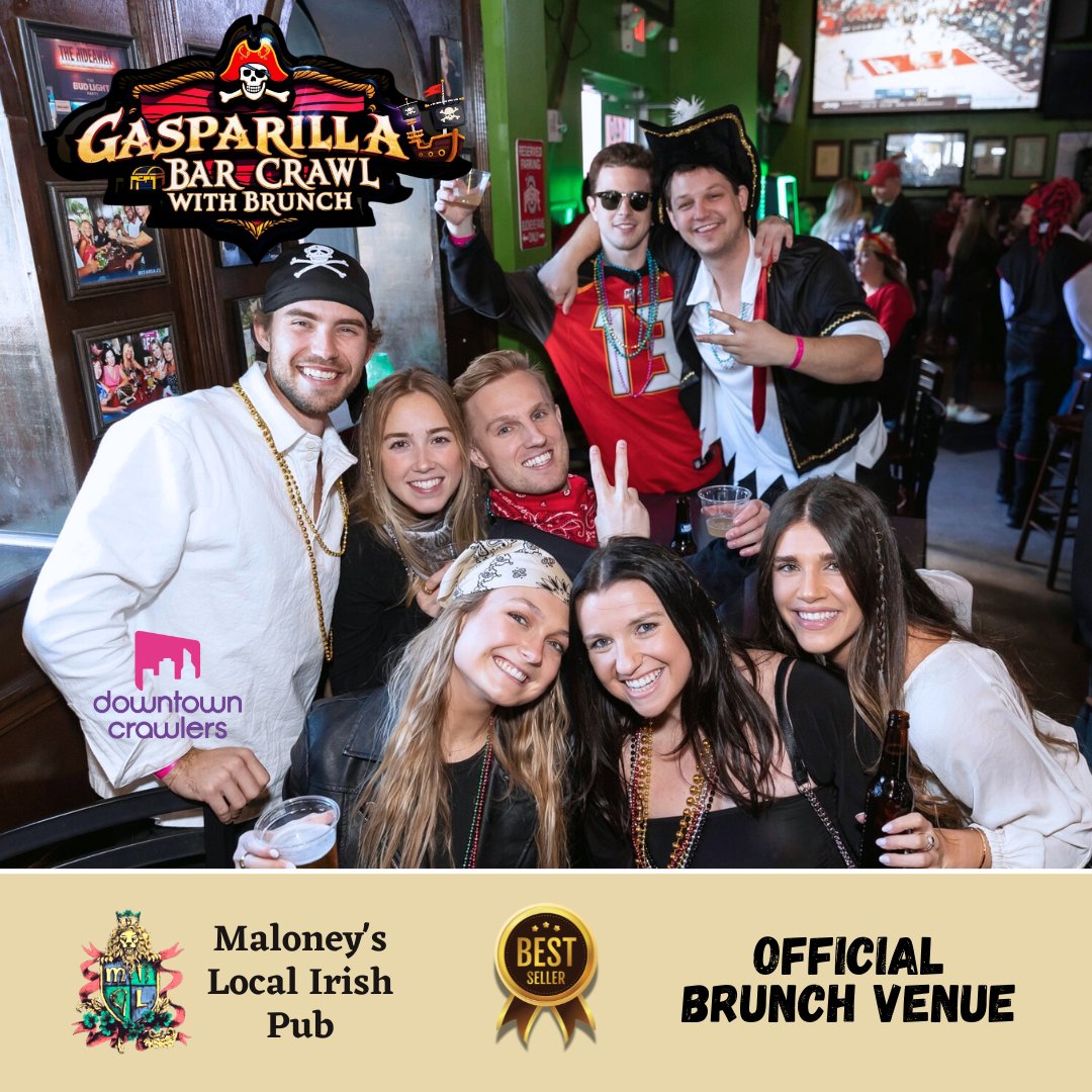 #GasparillaBrunch Spotlight: <a href="/Maloneys_Local/">Maloney's Local</a> 
Top o’ the mornin’, pirates! Maloney’s Irish Pub in Downtown Tampa is joining the #Gasparilla Bar Crawl &amp; Brunch to bring a hearty dose of Irish charm to your pirate invasion.
eventbrite.com/e/8th-annual-g…