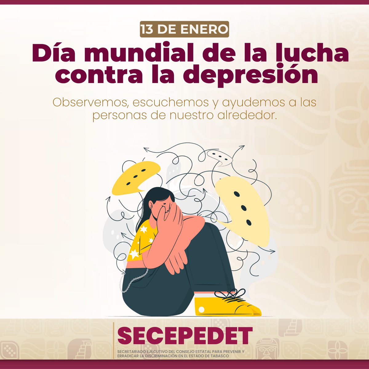 secepedet's tweet photo. 🌍 Hoy, en el Día Mundial de la Lucha contra la Depresión, recordamos que la salud mental es tan importante como la física. Todos enfrentamos momentos difíciles y es esencial hablar sobre ello sin estigmas. 

#DíaMundialDeLaLuchaContraLaDepresión #SaludMental #NoEstásSolo https://t.co/uK0E3Z1vC9