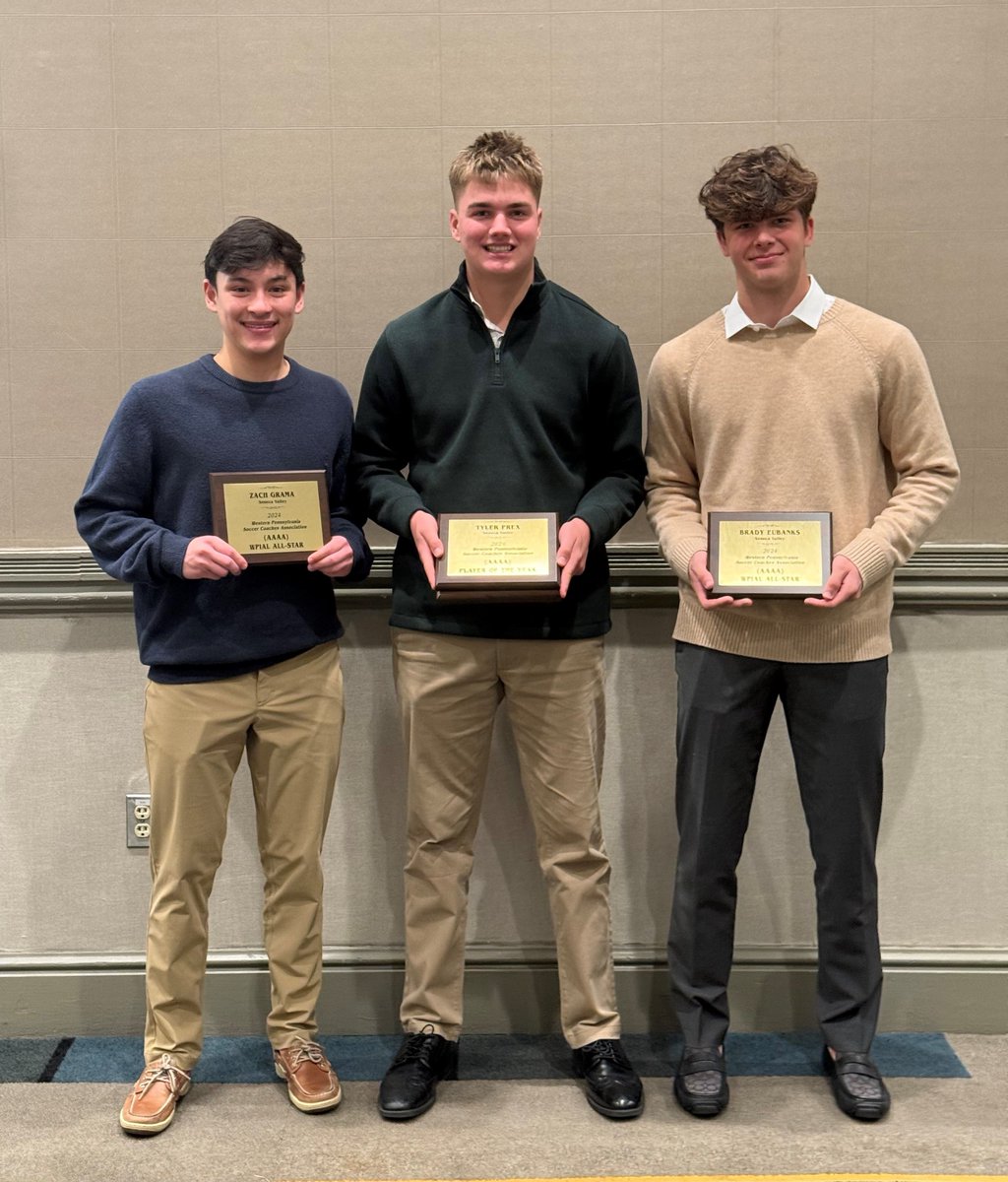 Congratulations to Zach Garma, Tyler Prex &amp; Brady Eubanks recognized yesterday at the WPSCA WPIAL All Star Banquet!