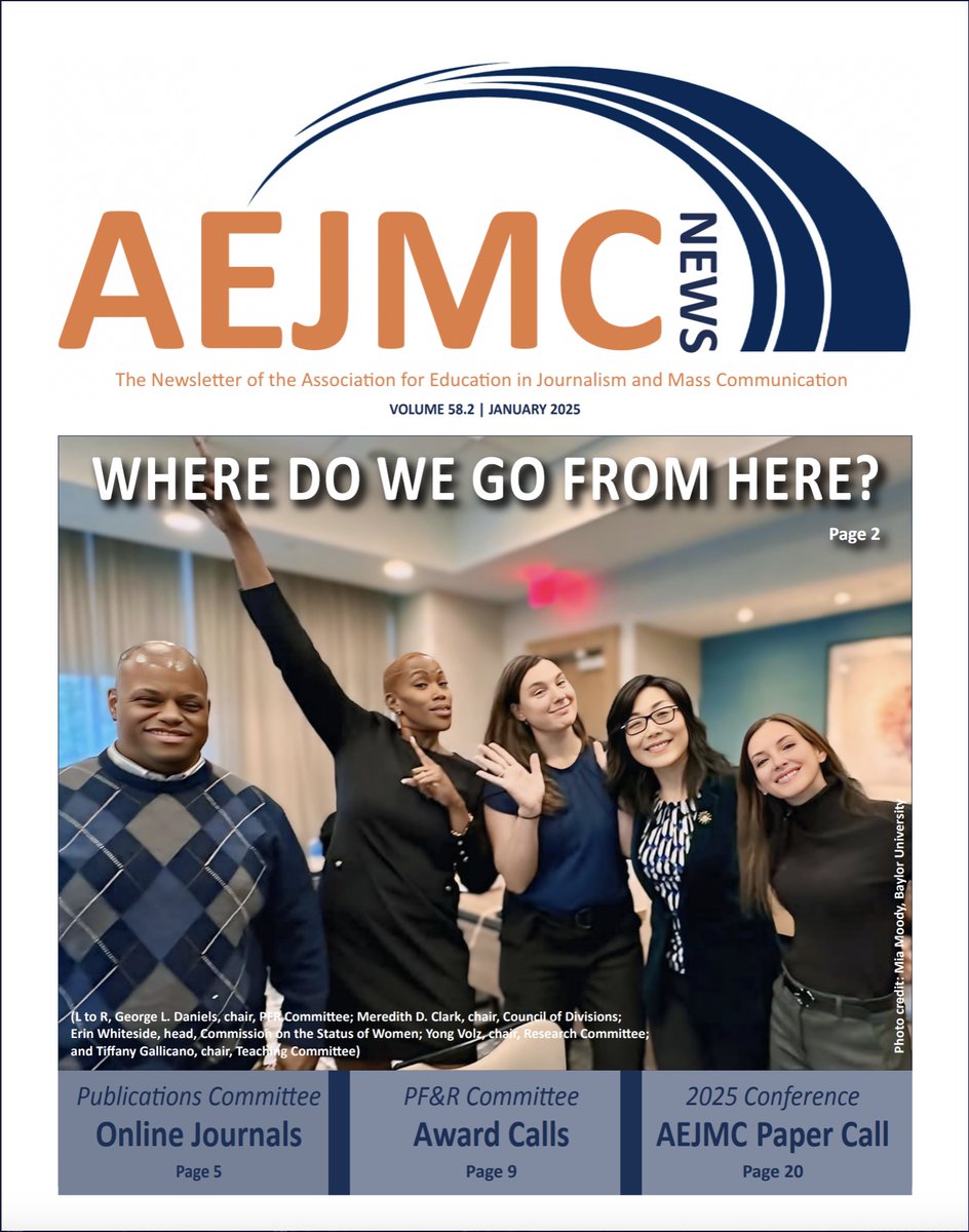 The January edition of AEJMC News is online now! Hard copies have been mailed. Content includes AEJMC 2025 Conference Paper Competition, AEJMC PF&amp;R Awards Calls, Best Practices in Teaching Call and more.
aejmc.com/home/publicati…