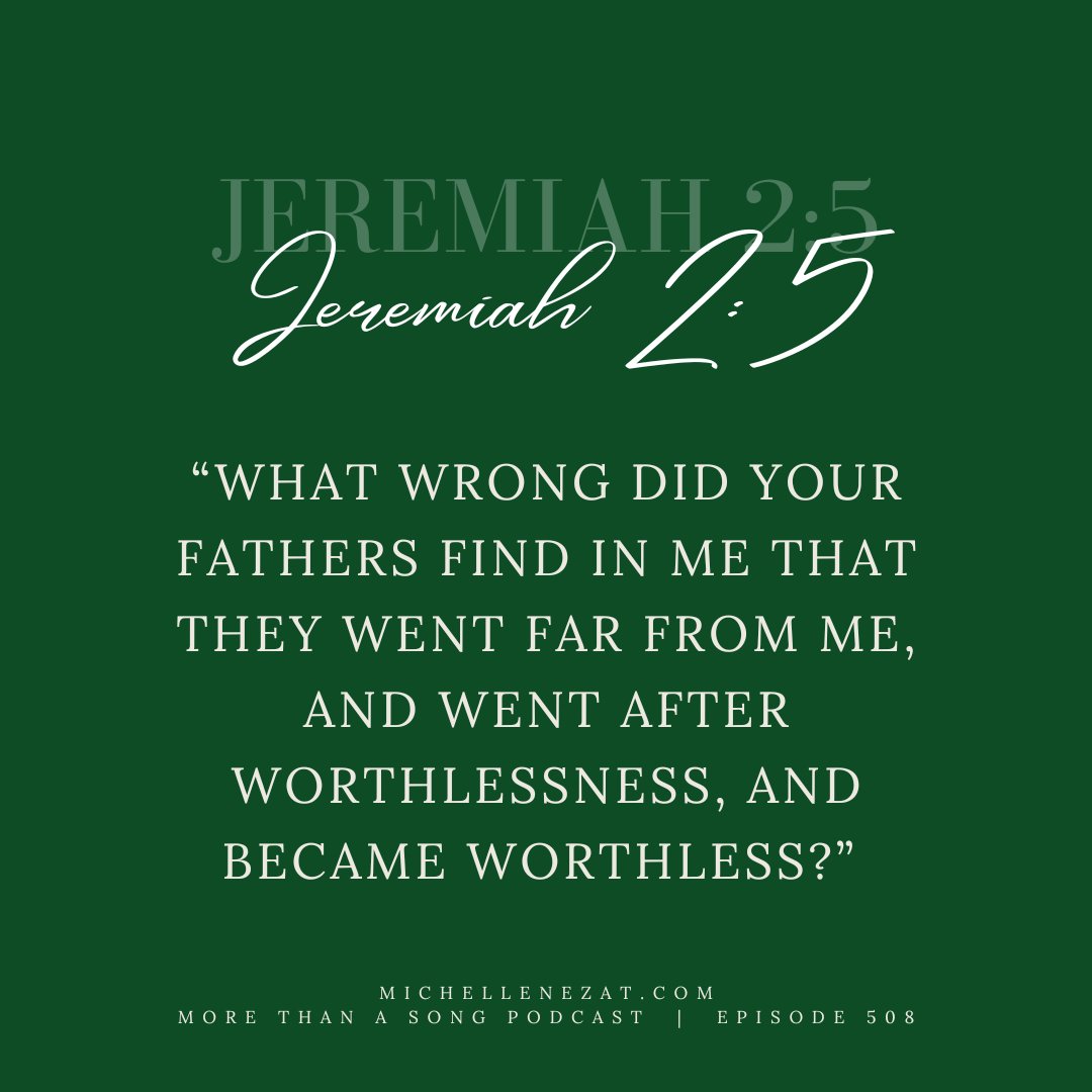 michellenezat's tweet image. I was inspired by @seph_schlueter song "Running Back To You" to read in Jeremiah.

Join me on Episode #508 of More Than a Song for a detailed discussion. michellenezat.com/508