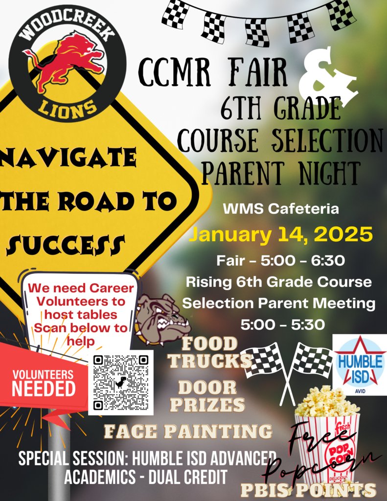 CCMR is 1/14/25 from 5-6pm in the WMS Cafeteria. Navigate your road to success. We would love to see you there!

#BeEliteWMS #RTBWMS #ShineOn #ChooseBetter