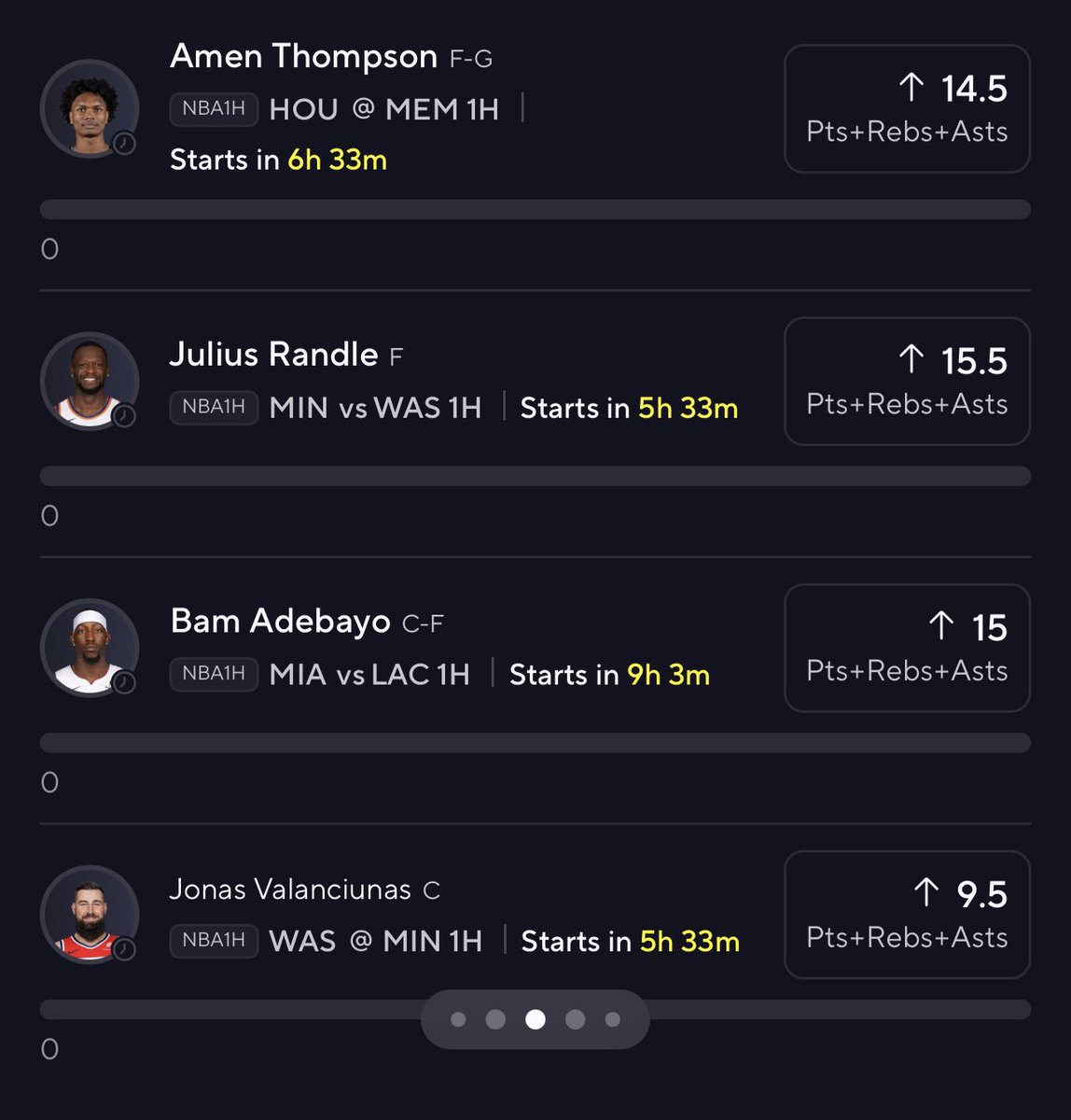 PotdPrizepicks's tweet photo. It will only take 30 min to CASH this on 10x✅ on 1H🏀

LIKE=Tailing💚

Amen 3/3✅ without Jabari
Randle 7/8✅ against Poole
Bam 6/6✅ against Zubac
Jonas 11/11✅ against Wolves https://t.co/t3zg4GzeMe