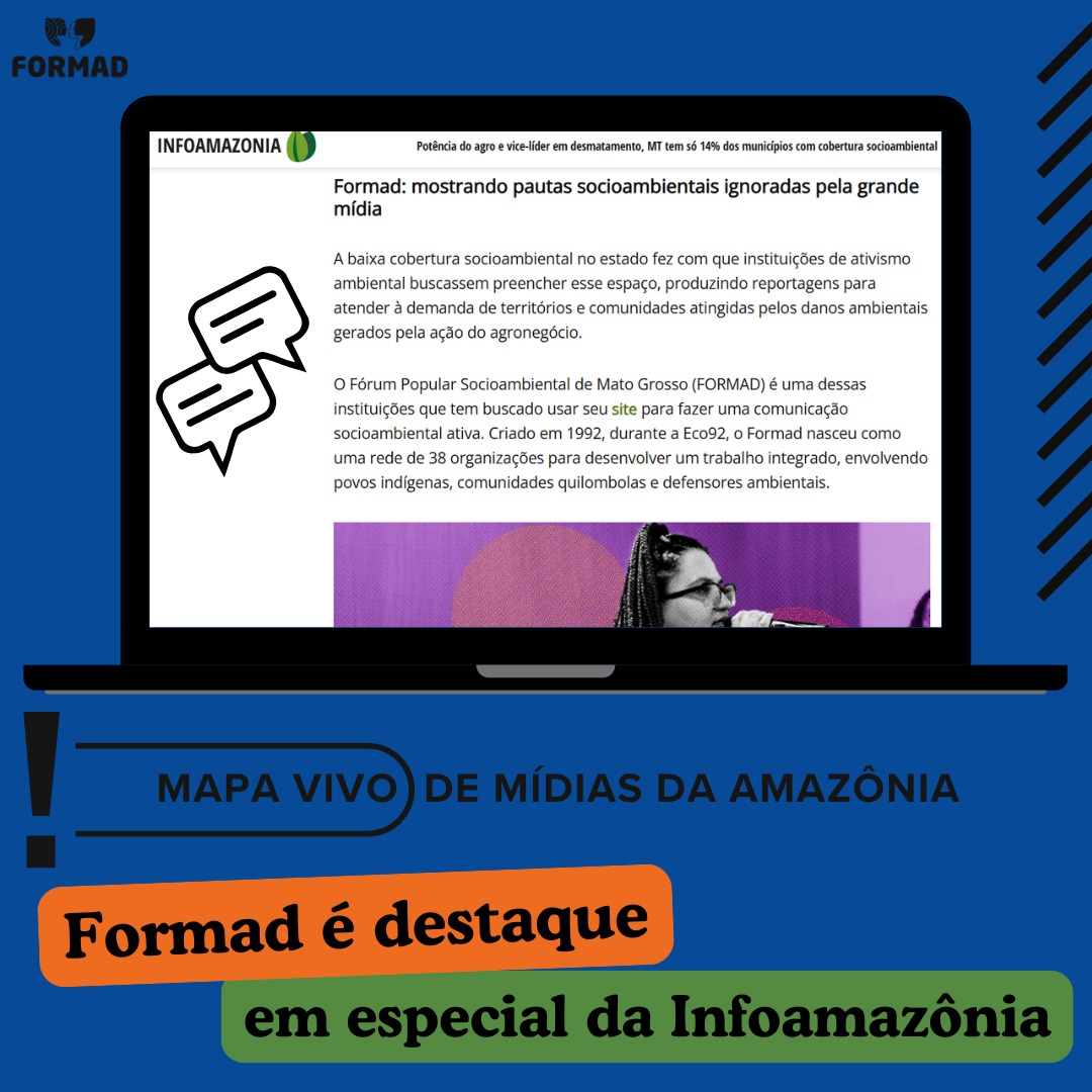 Formad (@formadmt) on Twitter photo Saímos na <a href="/InfoAmazoniaBR/">InfoAmazonia Brasil</a> ! 📢 Um dos pilares da atuação do Formad nos últimos anos tem sido a comunicação. Esse trabalho foi reconhecido no Mapa Vivo de Mídias, que faz um levantamento sobre a cobertura jornalística ambiental no BR.
🔗 Saiba mais: bit.ly/3WiqAHz Saímos na <a href="/InfoAmazoniaBR/">InfoAmazonia Brasil</a> ! 📢 Um dos pilares da atuação do Formad nos últimos anos tem sido a comunicação. Esse trabalho foi reconhecido no Mapa Vivo de Mídias, que faz um levantamento sobre a cobertura jornalística ambiental no BR.
🔗 Saiba mais: bit.ly/3WiqAHz