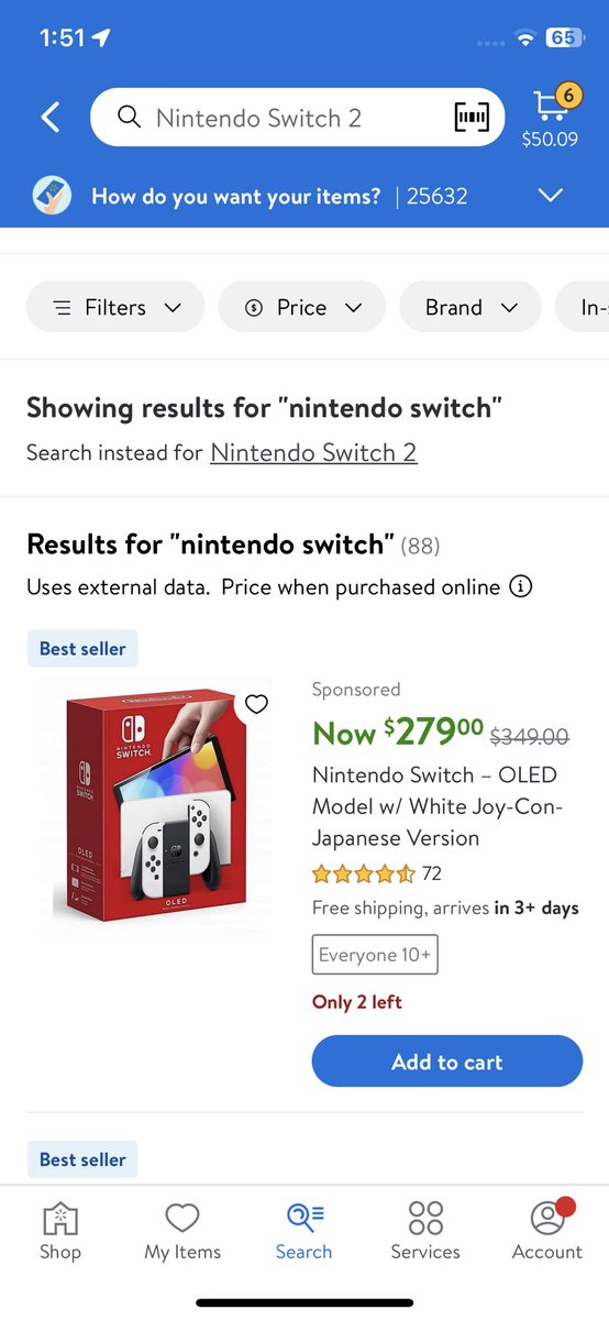 Seems like a good deal for someone, thought I would post. At Walmart online, Nintendo Switch OLED for $279.