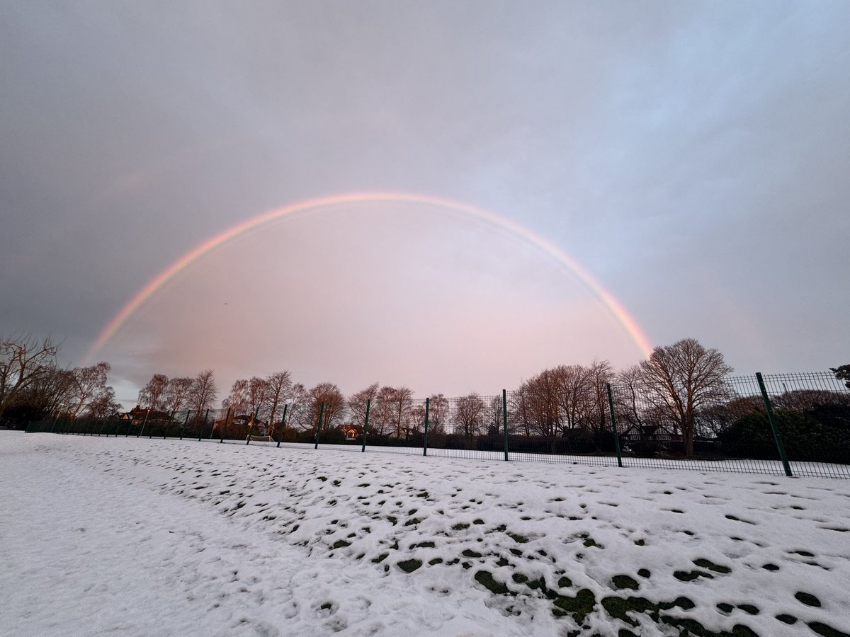 An early morning rainbow as we welcomed students to school this morning!