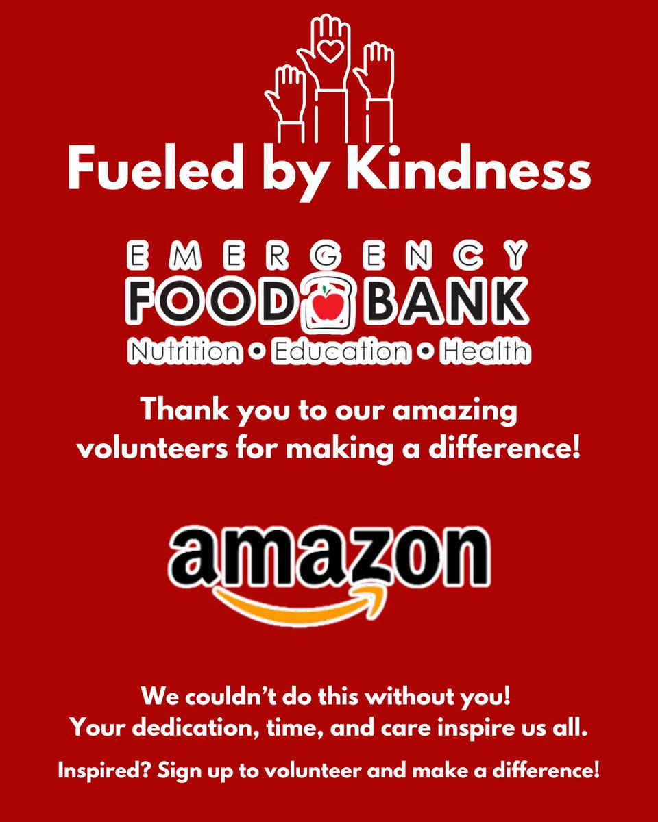 EFBFS's tweet image. A huge thank you to the @amazon team for volunteering with us! 🙌 Your support helps us fight hunger in our community. Join us or donate today to make a real impact! 💪
#FightHunger #Volunteer #MakeADifference #EmergencyFoodBank #CommunitySupport