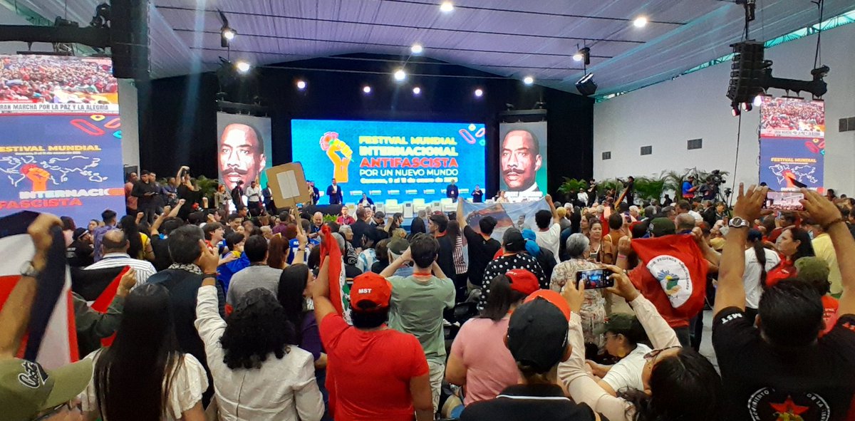 BrunoRguezP's tweet photo. Saludamos los positivos resultados del Festival Mundial de la Internacional 
Antifascista «Por Un Nuevo Mundo», celebrado en #Venezuela.

Nos unimos al fuerte respaldo expresado al Presidente Nicolás Maduro y a la adopción del plan de acción internacional contra el fascismo. https://t.co/9ogKrmY44A