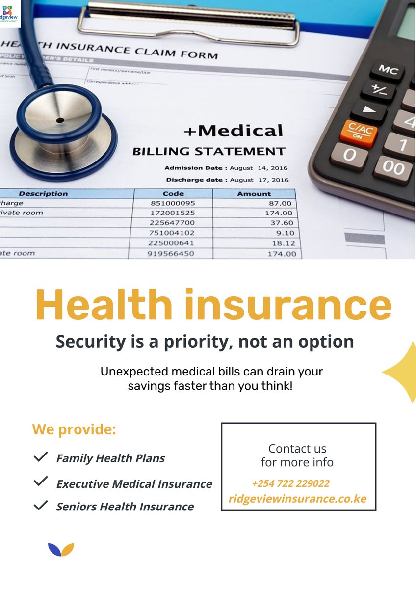 RidgeViewGZ's tweet image. With RidgeView Medical Insurance, you get:
✅ Coverage for hospital stays &amp;amp; treatments 🏥
✅ Protection against costly medical bills 💰
✅ Peace of mind for you and your loved ones ❤️
Stay protected! Secure your health today. 📞Contact RidgeView Insurance now! #RidgeViewInsurance