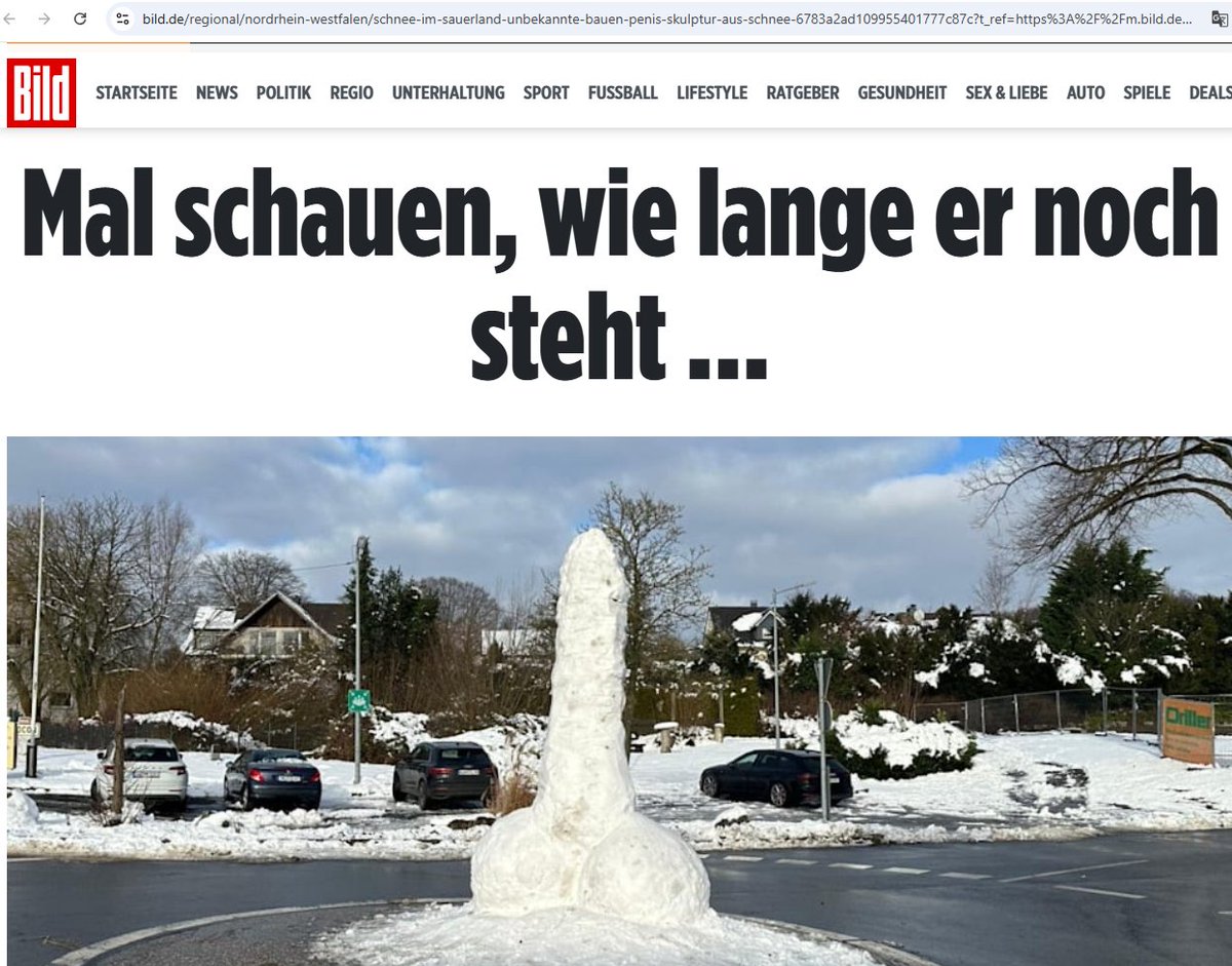 mygoddessmonica's tweet photo. I have just got a picture from my German sissy:
A 3.1 m cock from snow. )
Can it be a task from Me? 
Or is he really desperate for a cock?

(And seems that it is going to be there for a long time, since the weather is going to be really cold (-8c)) https://t.co/VTc3ZVl50M