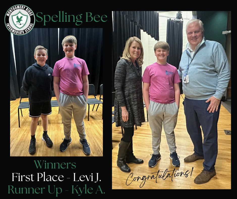 Congratulations to the participants and winners of the MRIS Spelling Bee!   #eaglepride