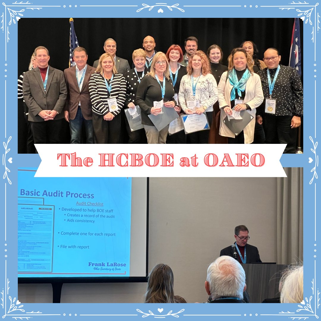 The HCBOE connected with election officials from around the state at the Ohio Association of Elections Officials conference, promoting learning and the exchange of best practices. Great job to Chuck for leading a class on Campaign Finance!
