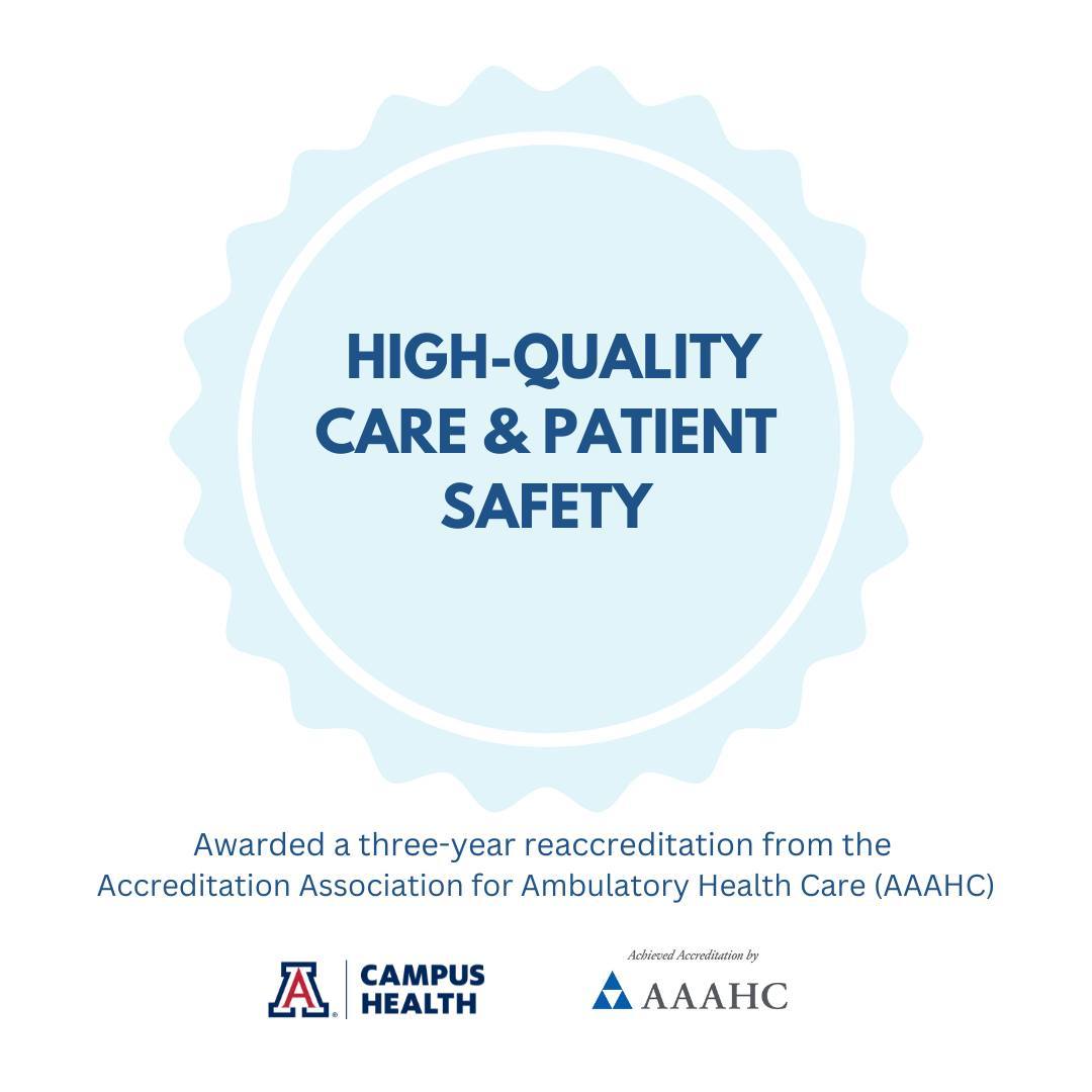 We're proud to have successfully earned a three-year reaccreditation from AAAHC! Read more about it ➡️ health.arizona.edu/news/campus-he…