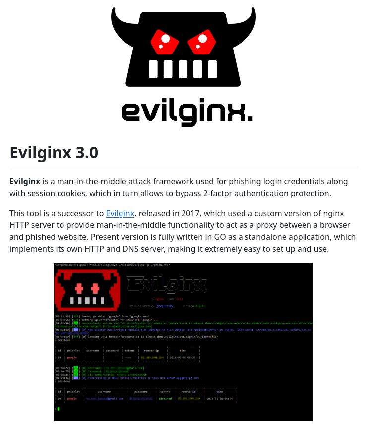 tom_doerr's tweet image. How does GitHub allow a project like this? Is this a trap set by the NSA? Phishing framework to steal login credentials and bypass 2FA