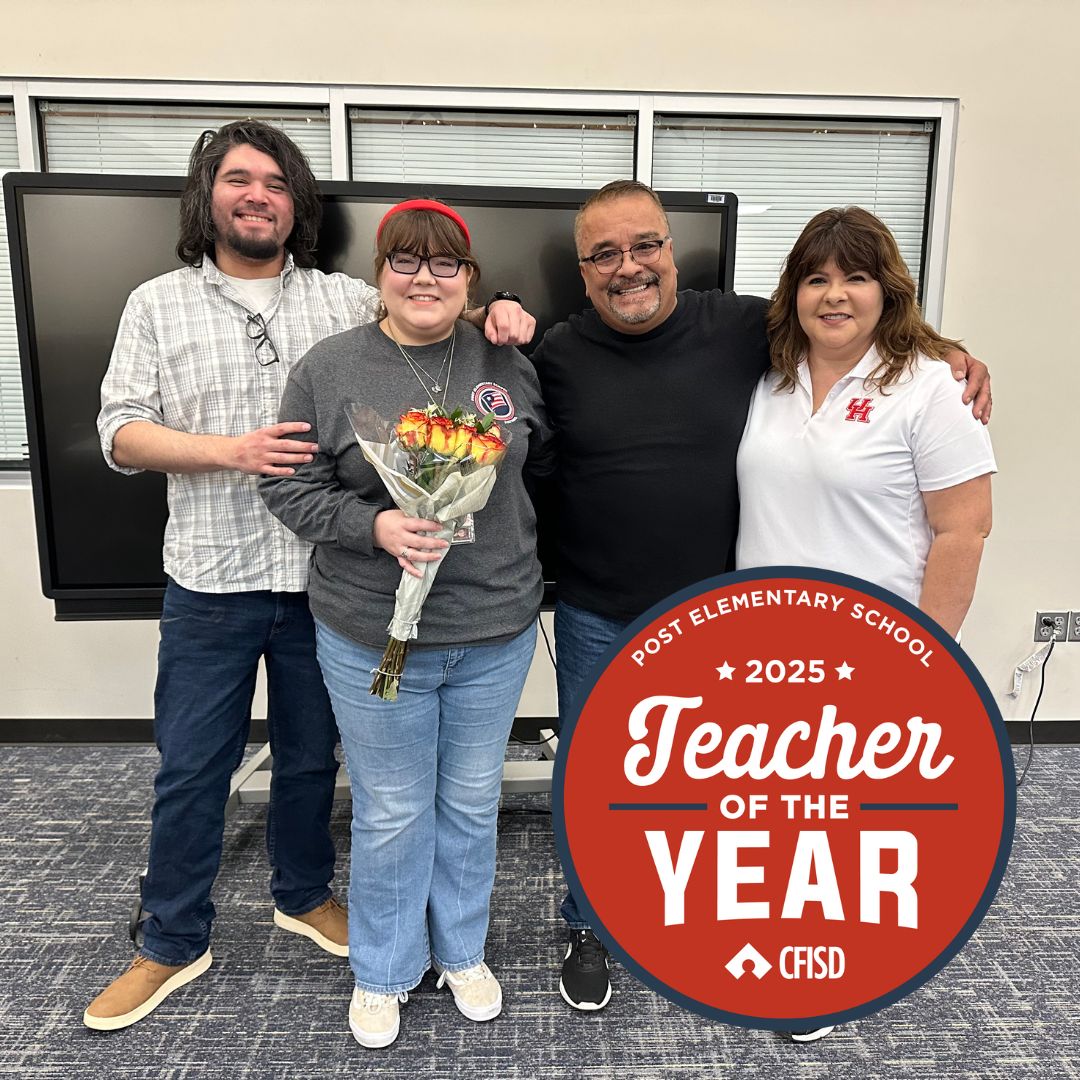CFISDPost's tweet photo. Congratulations to Ms. Diaz for being recognized as the 2025 Post Elementary Teacher of the Year! 
#TeacheroftheYear https://t.co/EOMO22jmTx