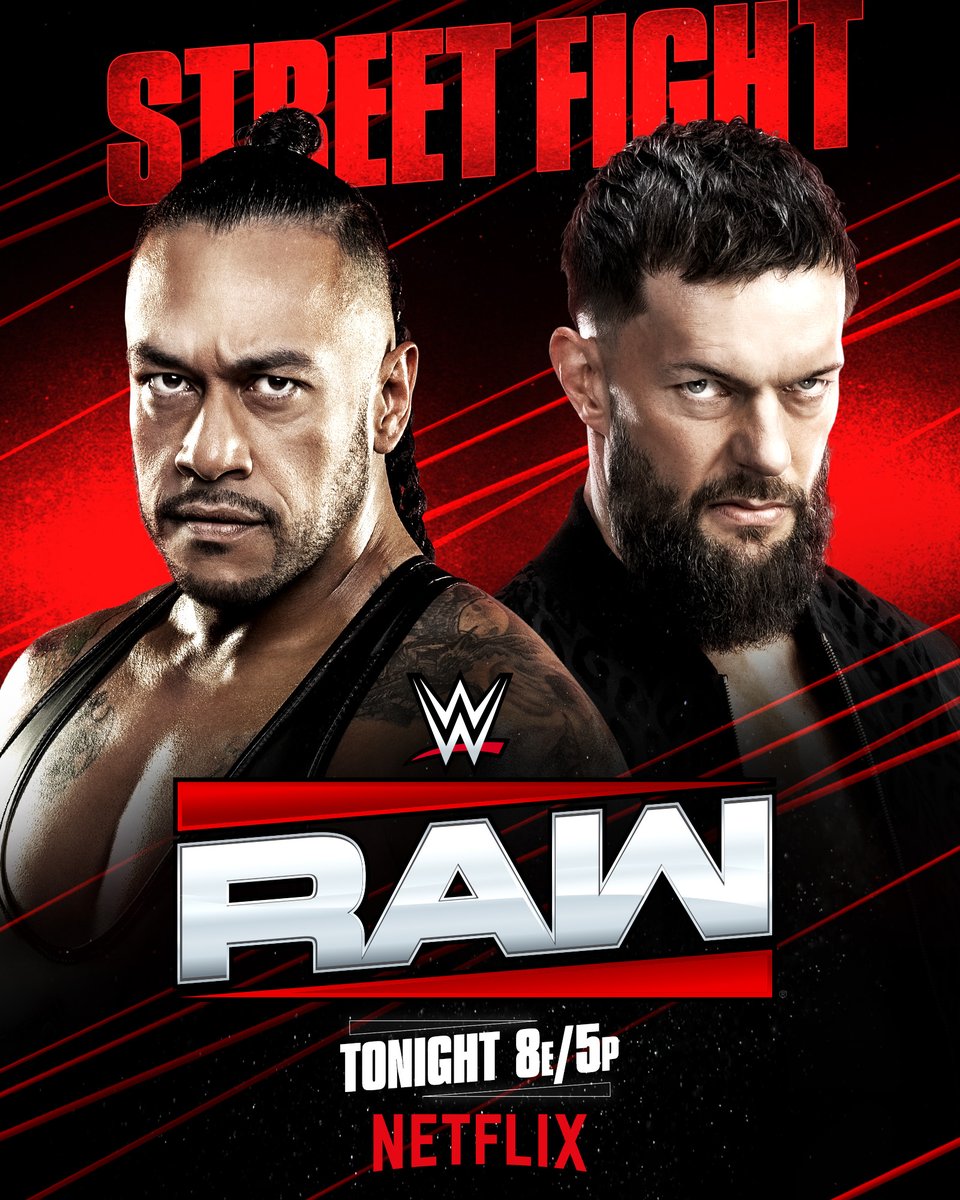 WWE's tweet image. 👊 STREET FIGHT 👊 

Former friends and tag team champions @ArcherOfInfamy and @FinnBalor will go head-to-head in a Street Fight TONIGHT on #WWERaw!

#RawOnNetflix 
📺 8e/5p on @netflix