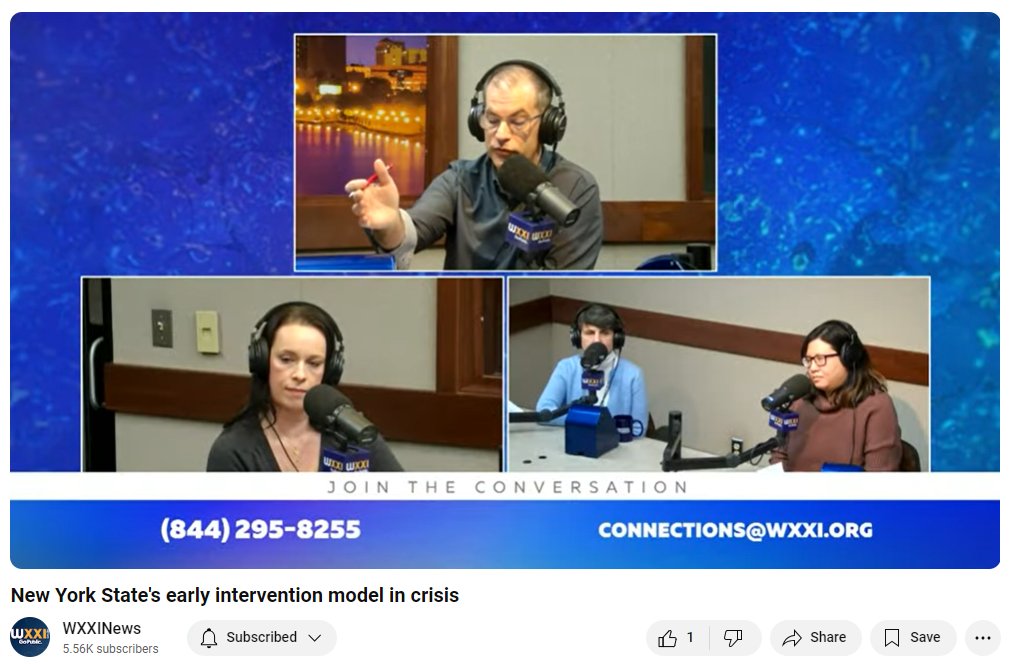 Connections Video podcast: New York State's early intervention model in crisis: youtube.com/live/HPglDnoHp…