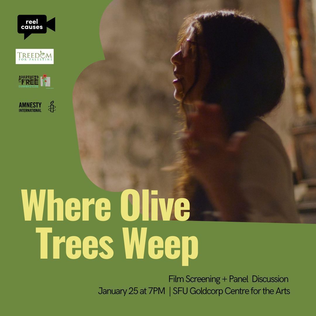 🎞️ On Jan 25, join us for a screening of Where Olive Trees Weep – a searing window into the struggles and resilience of the Palestinian people under Israeli occupation, followed by #ReelTalk with Ashira Darwish, @ShahkrokniN and Veronika Gorlova.

🎟️ reelcauses.org/where-olive-tr…