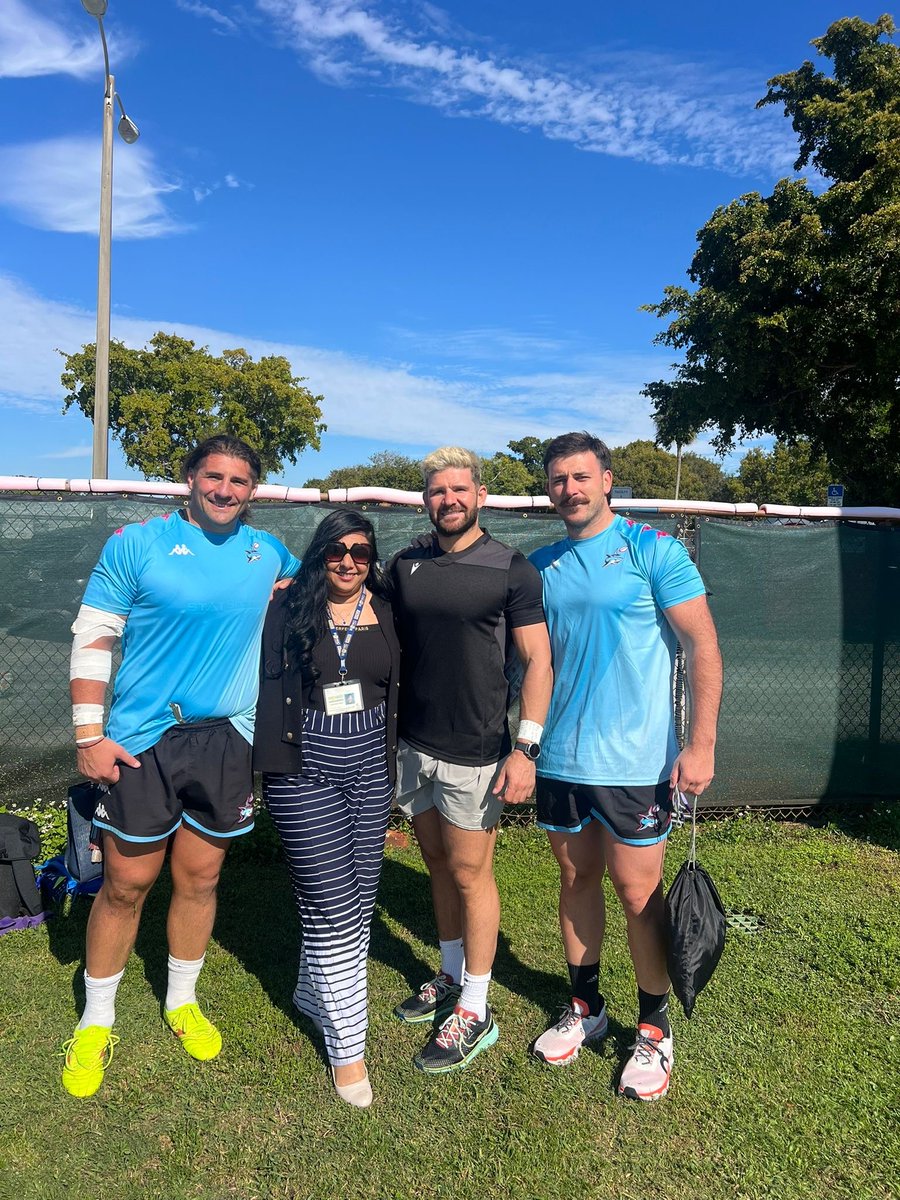BCOESBD's tweet photo. 🏉 Exciting news! OESBD's Paola Isaac Baraya met with the @miamisharksrugby to bring the excitement of South Florida rugby to #FITCE! Join us October 22-23 for the 10th Anniversary. #FITCE2025 #OESBD #SportsTourism #BrowardSports https://t.co/9IEW6fwJtZ