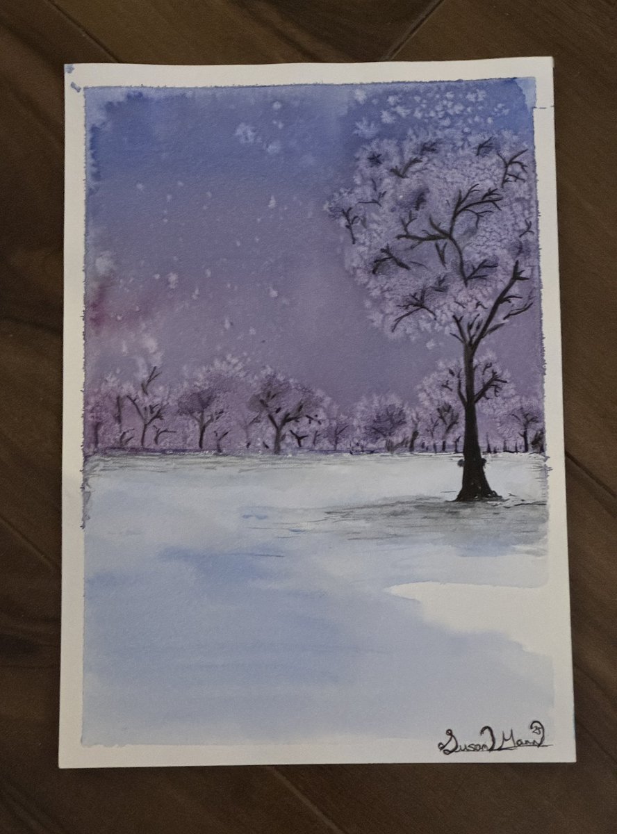 susankmann's tweet photo. January brings the snow that makes our fingers &amp; feet glow!

#art #artist #artprints #treeartist #treeartwork #treephotography #dreams #treeart #watercolour #winter #uksnow #snowwatch  #artchallenge #arttherapy #happylittletrees #trees #frozen https://t.co/6dCqSQQgko
