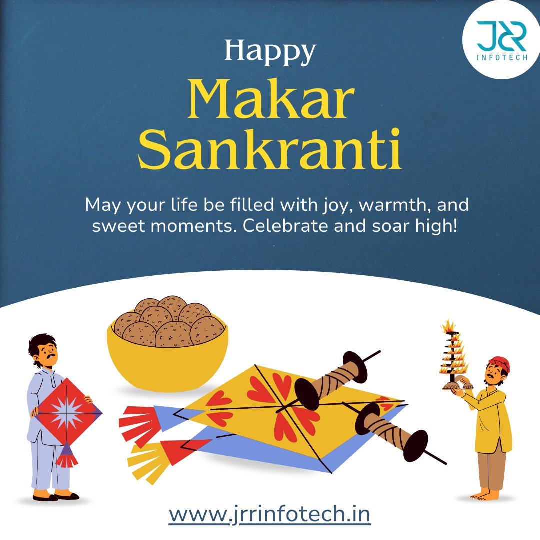 jrrinfotech's tweet photo. "Celebrate joy, warmth, and sweet moments this #MakarSankranti! 🪁✨ Wishing you colorful kites and cherished memories from JR Infotech. 🌾🎉"

#HappyMakarSankranti
#JRInfotech
#FestivalOfKites
#SkyHighDreams
#HarvestHappiness
#SweetCelebrations
#FestiveVibes https://t.co/KDEkVRK1mp