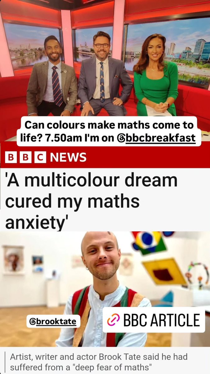 Emma Weschke (@emmafishgal) on Twitter photo My mate, the creative prodigy <a href="/brooktatearts/">Brook Tate</a>, has imagined a new vibrant method for learning maths to help those who usually struggle🧮Tune in to <a href="/BBCBreakfast/">BBC Breakfast</a> tomorrow morning to hear all about it, or read it in the <a href="/BBC/">BBC</a> article:
bbc.co.uk/news/articles/…
❤️🧡💙💚 My mate, the creative prodigy <a href="/brooktatearts/">Brook Tate</a>, has imagined a new vibrant method for learning maths to help those who usually struggle🧮Tune in to <a href="/BBCBreakfast/">BBC Breakfast</a> tomorrow morning to hear all about it, or read it in the <a href="/BBC/">BBC</a> article:
bbc.co.uk/news/articles/…
❤️🧡💙💚