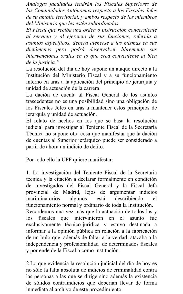 UPFiscales's tweet photo. Sobre la decisión del instructor del TS de citar como imputado al FGE y ampliar la investigación al Teniente Fiscal de la Secretaría Técnica 👇 https://t.co/RS4Hv82D6x