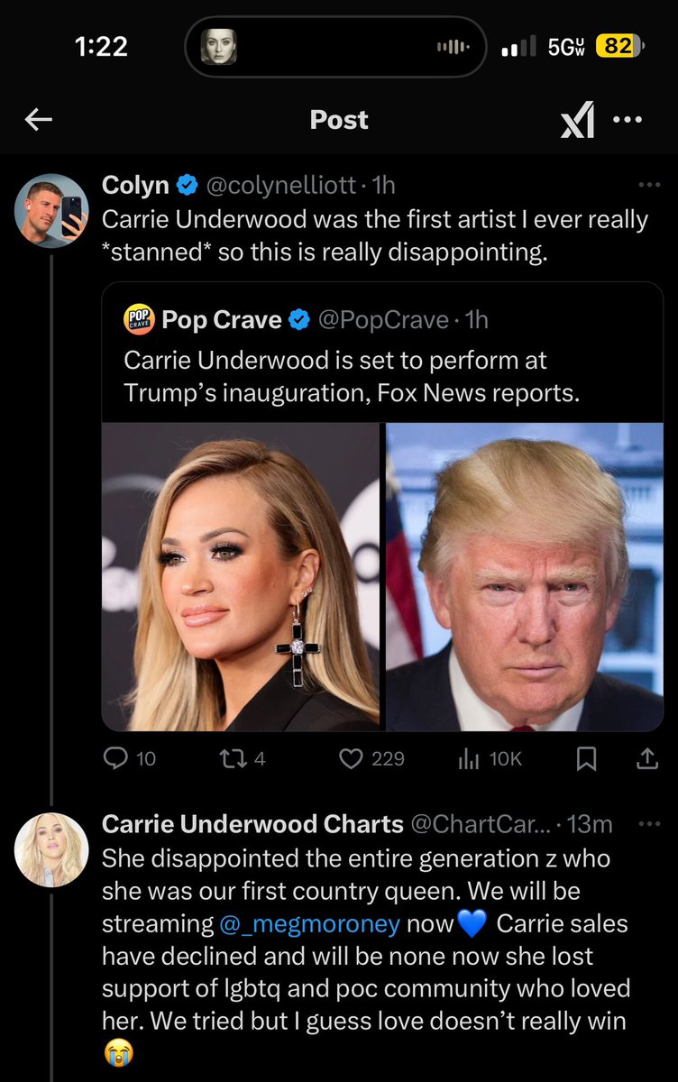 Carrie Underwood Charts said good luck booking that stage you speak of😭