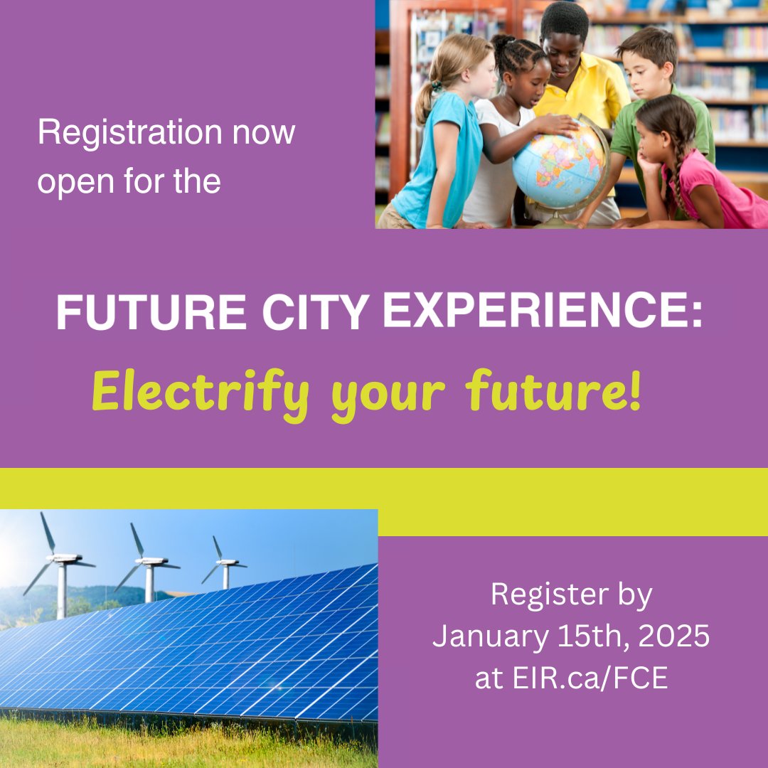 🚨 Last chance! 🚨 Teachers (Gr. 6-8), join the Future City Experience! 🌆⚡

✅ Flexible virtual program (Feb-Apr)
✅ Work w/ real engineers
✅ Hands-on STEM learning
Sign up now at eir.ca/fce! Don’t miss out! 🕒
#STEM #FutureCity #InspireInnovation
