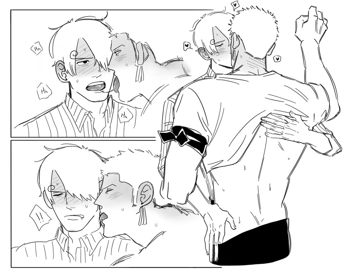 Well a drawing of kisses and tongue…what a wonder! 

#zosan #ゾロサン #zoroxsanji