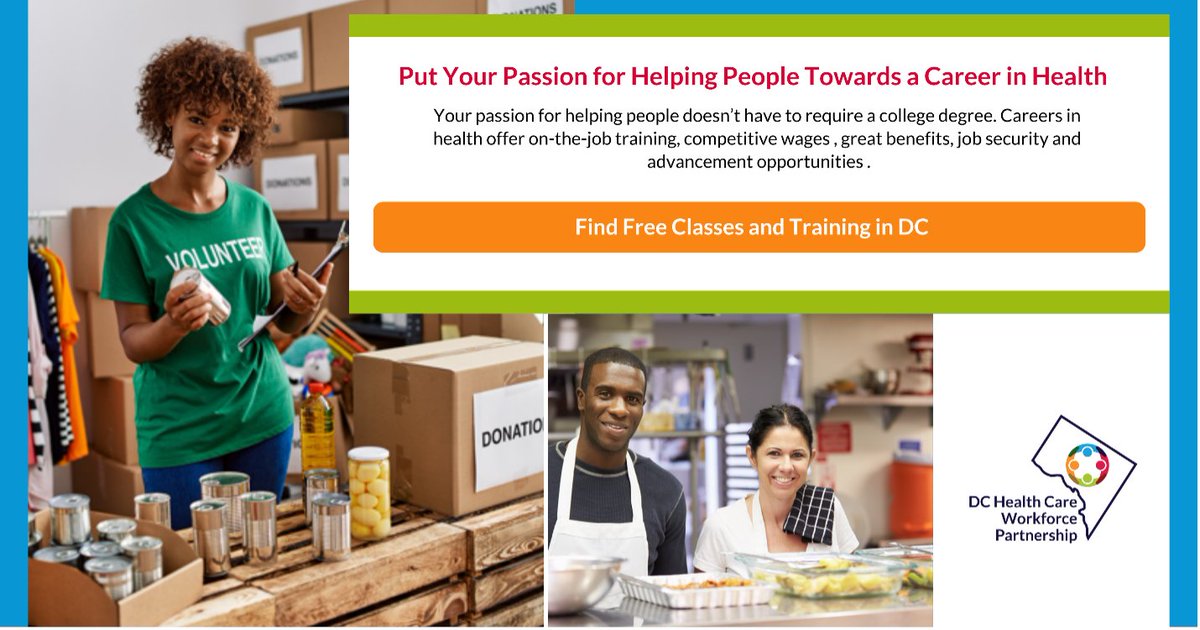 DCPCA's tweet image. Do you enjoy helping others? A career in public health could be for you. There are lots of free classes and trainings right here in DC to get started! Learn more at dchealthcareers.org/start-your-car… #dchealthcareers #dcpca