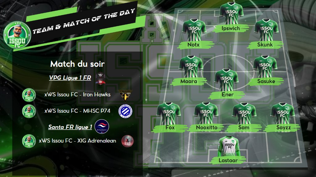 xWS Issou FC (@xws_issou_fc) on Twitter photo Ce soir c'est match, on commence la compétition en espérant les 9 points on va tout donner <a href="/VPGFrance_/">VPG France</a> <a href="/xWorld_St4rs/">xWorld St4rs</a> Ce soir c'est match, on commence la compétition en espérant les 9 points on va tout donner <a href="/VPGFrance_/">VPG France</a> <a href="/xWorld_St4rs/">xWorld St4rs</a>