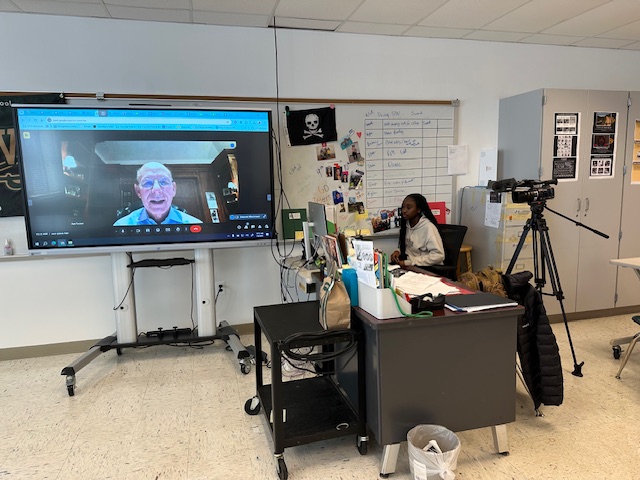 JFKAcademies's tweet image. Award winning Broadcast Journalism senior Esther showcasing her skills by interviewing former Cavs for the Hall of Fame event in February