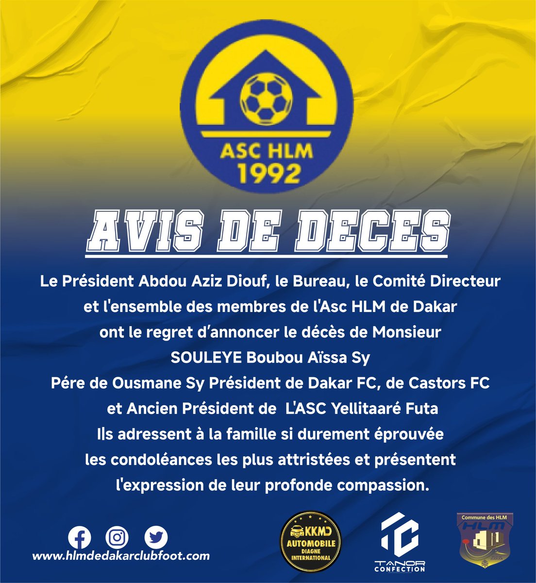 aschlmdakar's tweet photo. #HLMLAADEUK #aschlm #LSFP #football #tanor #kkmdautomobile#federationsen #ÑuDemDieuliko💙💛🤍💙💛 https://t.co/dQyzgoW2q9