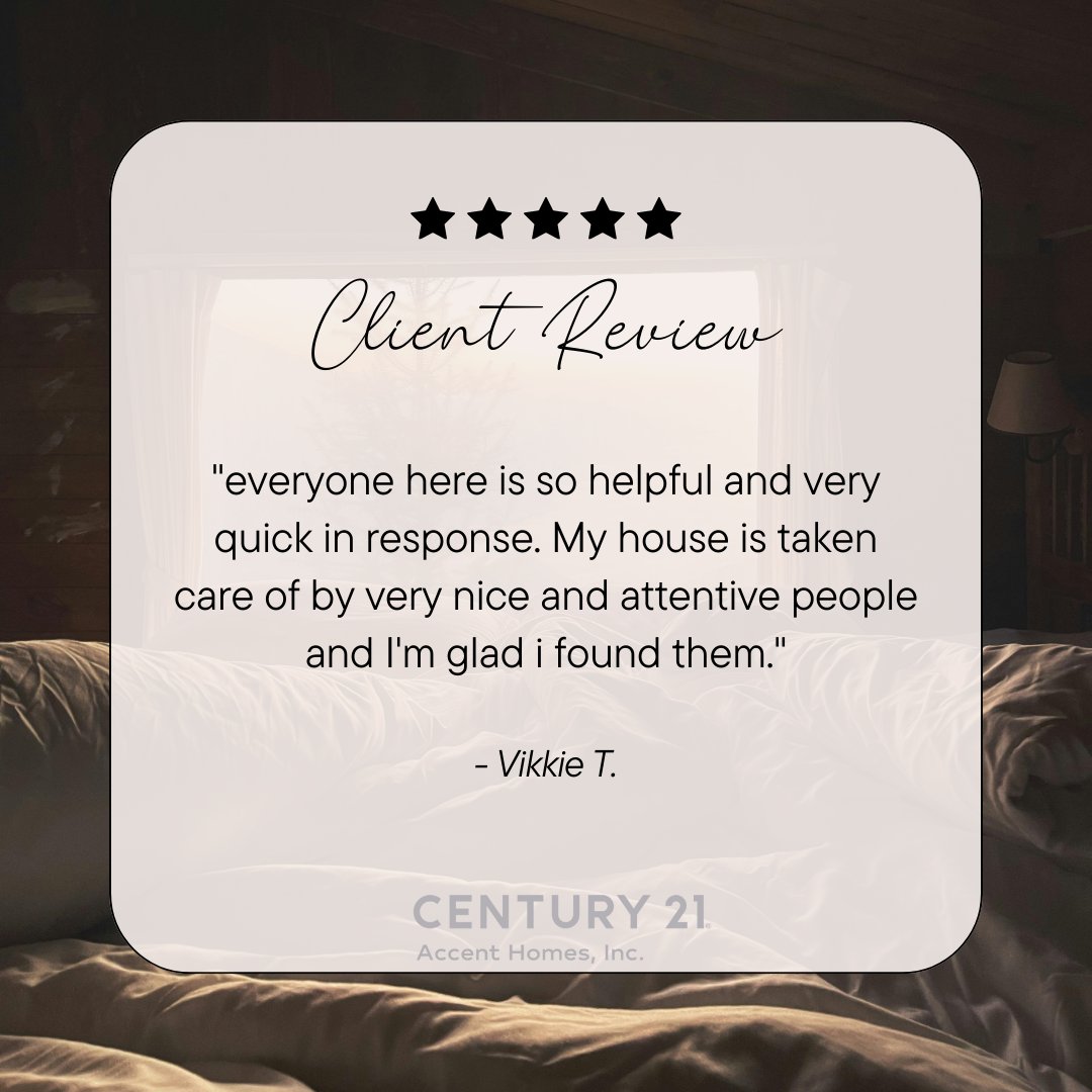 c21_accenthomes's tweet image. We’re grateful for your kind words! Our team takes pride in providing attentive care and quick responses. 🌟 

If you’re looking for dedicated real estate professionals, we’re here to help! 🏡

#ClientAppreciation #AttentiveService #RealEstateExcellence #YourTrustedTeam