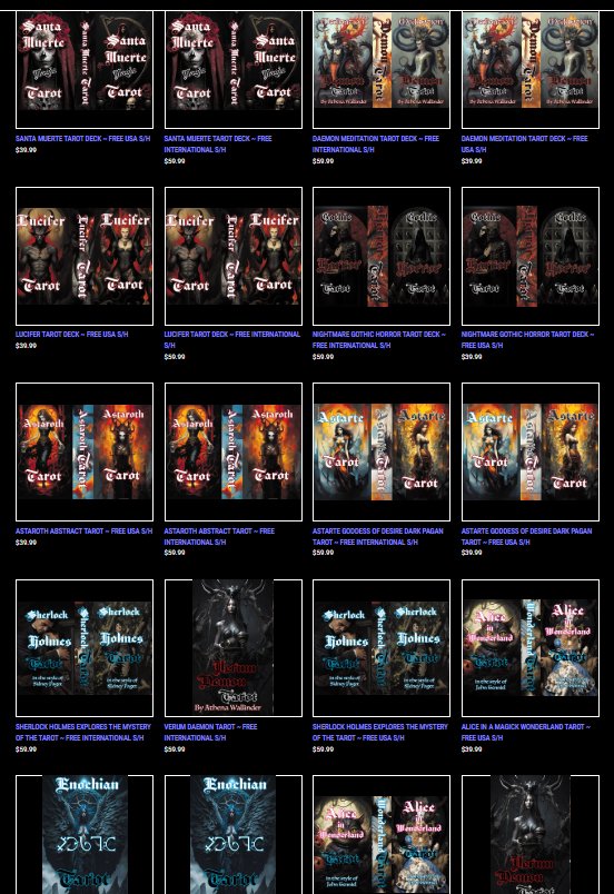 I’ve been busy :D  I have been creating several tarot decks! Some are extremely magic focused, and a couple of them more for fun aesthetics. Who wouldn’t want a Sherlock Holmes tarot deck? ;)
Anyways, order your fave one now.

enochian.org/categories/tar…