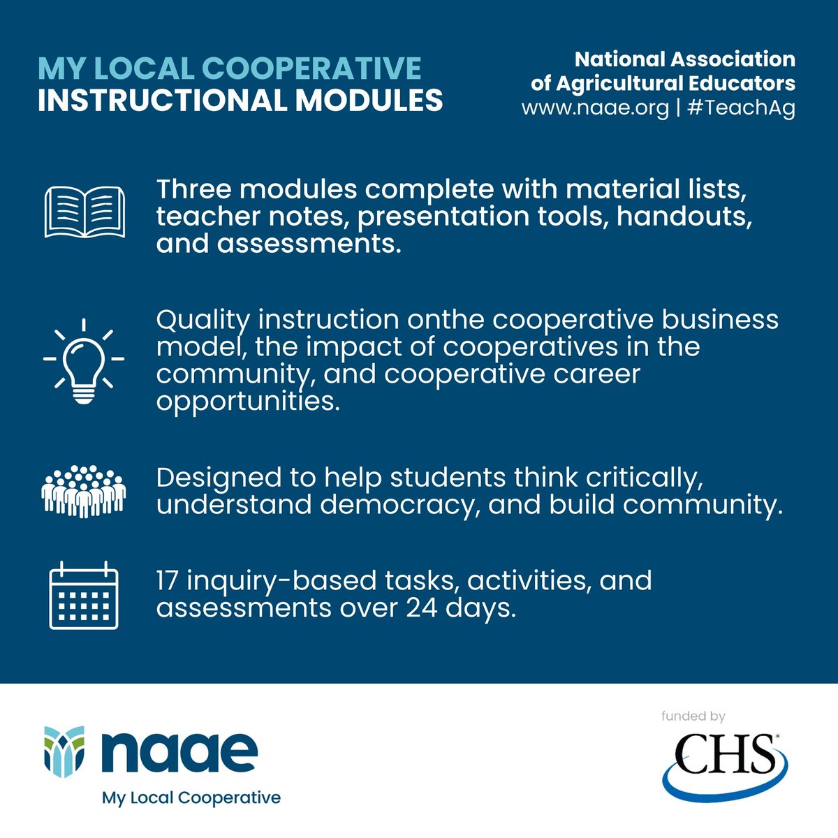 Looking for resources related to agricultural cooperatives? The three My Local Cooperative instructional modules are free and can be found on the NAAE website. Check them out today! ➡️ bit.ly/3CyybuB