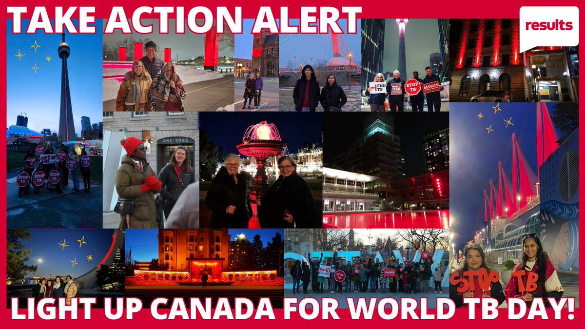 Tuberculosis is the deadliest infectious disease in the world BUT DID YOU KNOW that it's both preventable and curable!?

Join the global movement to light up monuments in red on March 24th 🔴
👉 resultscanada.ca/take-action-al…

Stand with us: show solidarity with the millions of people