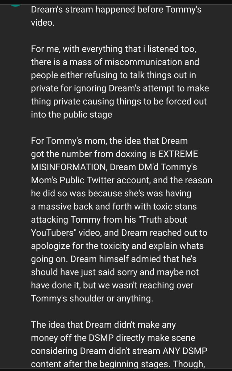 ShishiNROB2580's tweet photo. Some YouTube people still have common sense to see what Tommy is doing, this is a comment on a videos covering Dream stream exposing tommy 
They nailed it https://t.co/zeI5VZlMxV