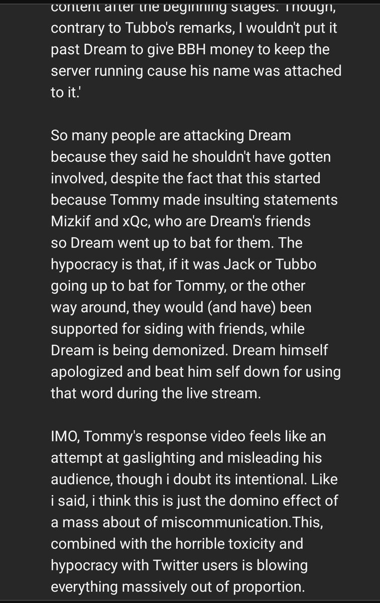 ShishiNROB2580's tweet photo. Some YouTube people still have common sense to see what Tommy is doing, this is a comment on a videos covering Dream stream exposing tommy 
They nailed it https://t.co/zeI5VZlMxV