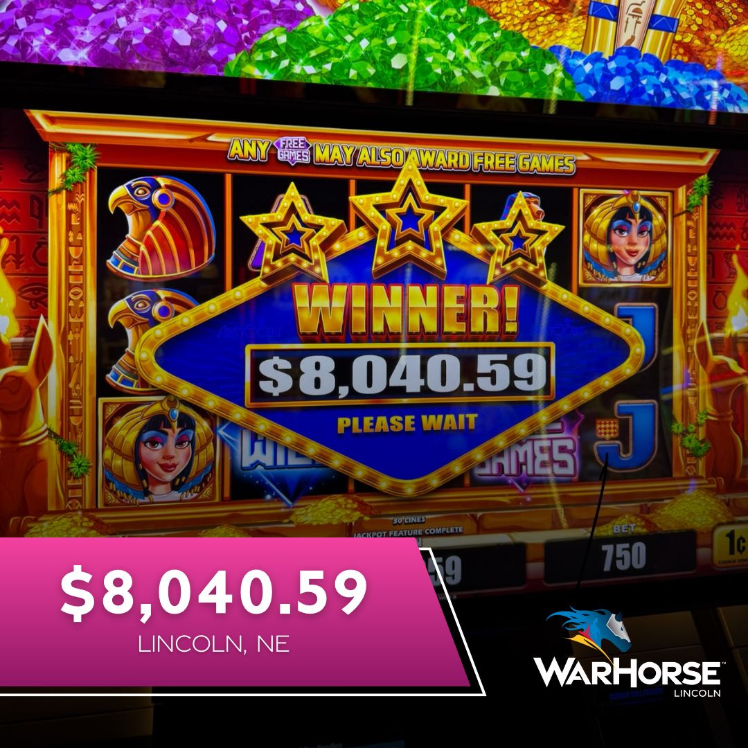 WarHorseLincoln's tweet photo. The luck was flowing at WarHorse Lincoln, where two lucky guests landed jackpots on the $0.01 slots:
💵 $8,040 Winner
💵 $6,557 Winner
The excitement never stops, and the jackpots just keep rolling in! Could YOU be our next winner?
#WarHorseLincoln #BigJackpots #WeekendWinners https://t.co/QErPdzZiv3