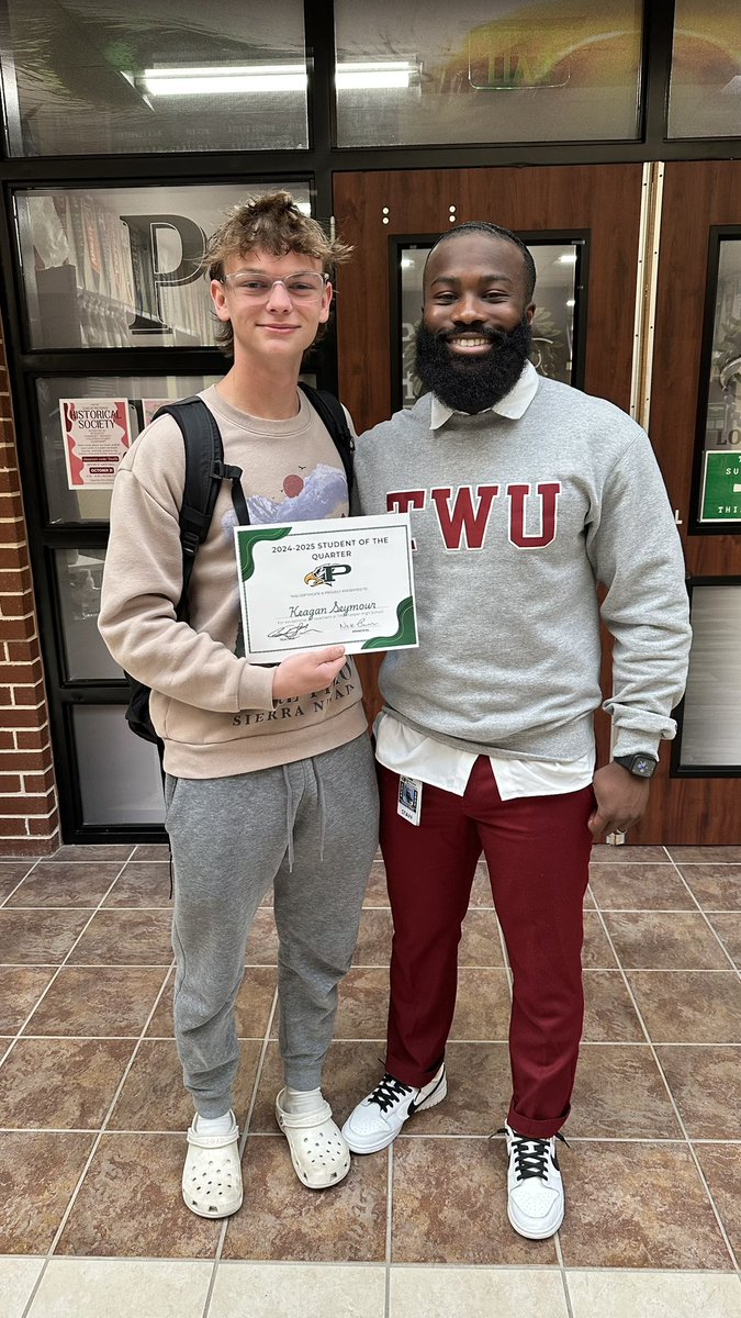 Proud of my guy Keagan! He has come a long way over the years and I’m super excited to see the next steps he will be taking in a few months! #StudentOfTheQuarter <a href="/ProsperHS/">Prosper High School</a>