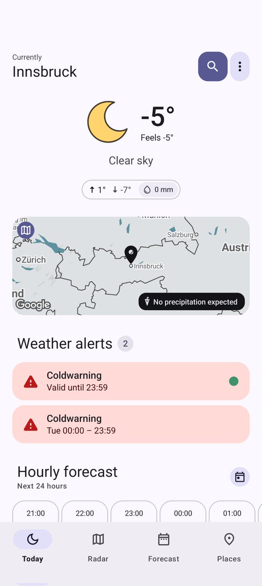 WeatherTodayApp's tweet photo. Weather Alerts as a list. If there are more than 3, only the active ones are shown.
Dates and times for valid from/to have are now more specific, e.g. if it ends today. https://t.co/cQRGp86xeV