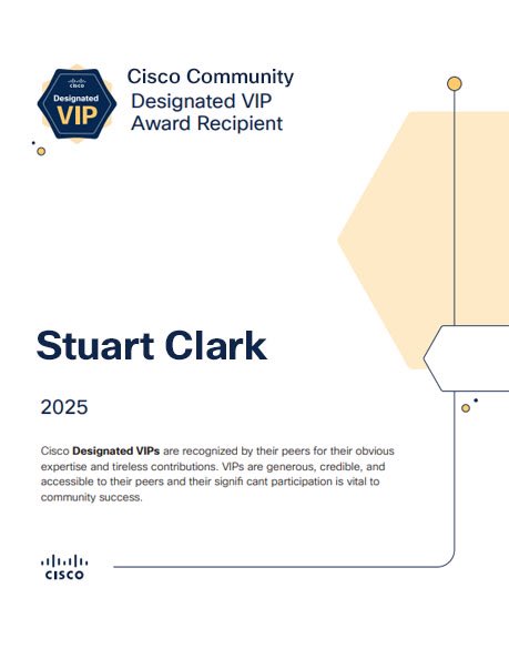 Very pleased to be selected for Cisco VIP Class of 2025!  #CiscoCommunity