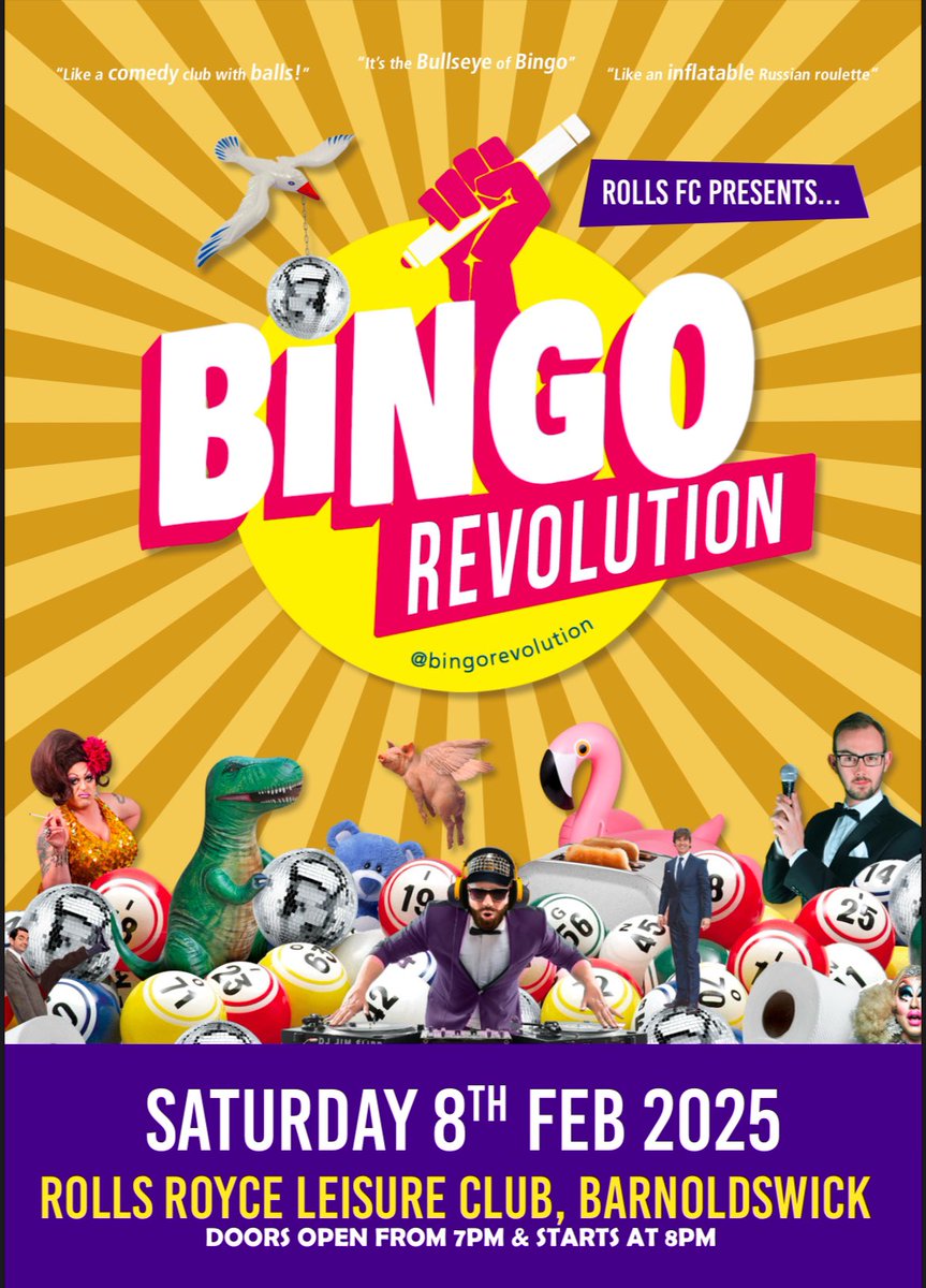 🎉 Get ready for the Rolls FC Bingo Revolution! 🎉
Join us on Saturday, 8th February for an unforgettable night of fun, excitement, and big wins! 🏆
Don’t miss out – grab your tickets now by following the link! 🔗👇

#RollsBingoRevolution #BingoNight #GetYourTickets #FebruaryFun