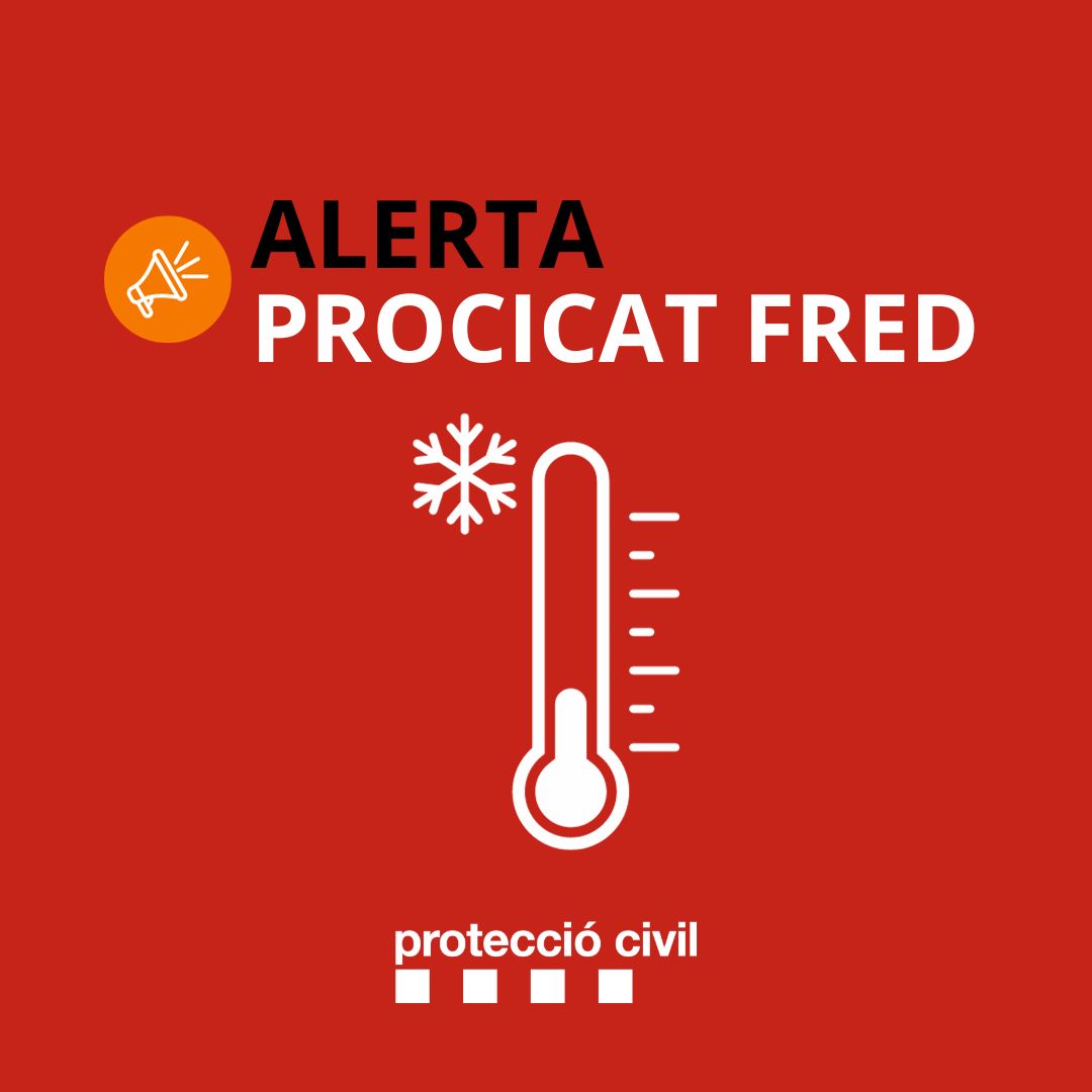❄️ Alerta #PROCICAT per fred intens

Previsió de fred intens a partir d'aquesta nit a tot el territori, amb especial afectació al pla de Lleida, al Priorat i a la Conca de Barberà. El llindar d'avís se superarà sobretot a les planes i fondalades.

#ProteccióCivil
