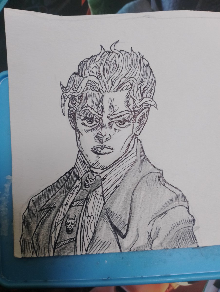 fuck it yall take my new fanart
(it's small drawing not a full paper,7cm)