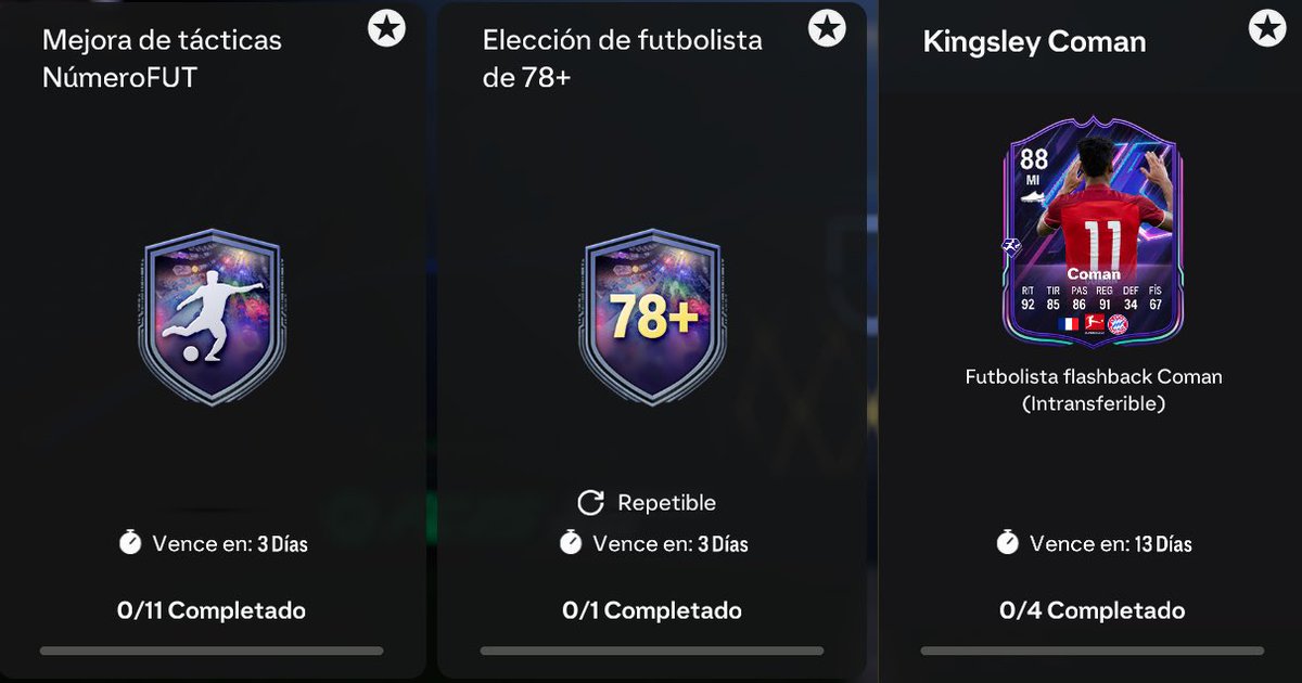 El Contenido de EA FC 25 para Hoy es:

🔹Coman Flashback: 84, 84 + IF, 85 + IF, 86
🔹Elección 78+: 7 Oros, 3 Únicos
🔹Mejora Táctica NumeroFUT: 2 x 77, 2 x 78, 79, 2 x 80, 2 x 81, 2 x 82
🔹Evolución Gratuita