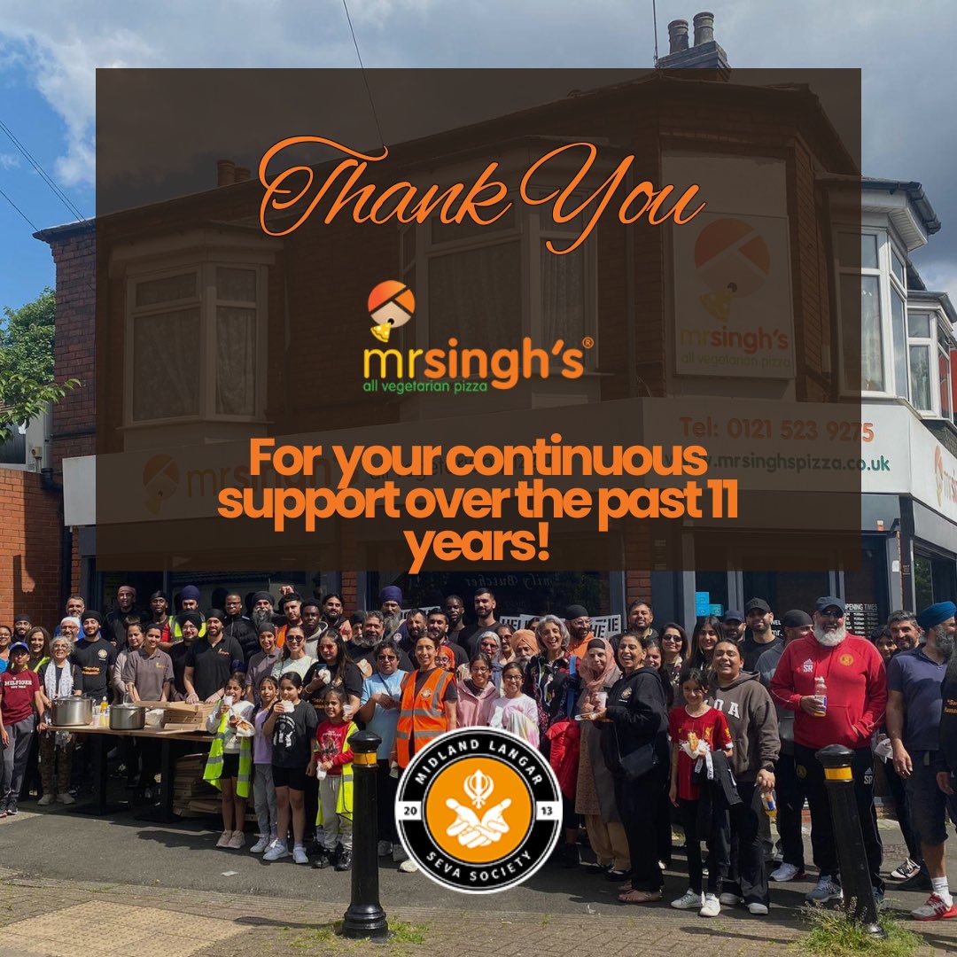 Midland Langar Seva Society (@midlandlangar) on Twitter photo Since day one, <a href="/Mrsinghs/">Mr Singh's Pizza</a> have stood by our side, embodying the true spirit of Seva (selfless service). Week after week, year after year, they’ve provided freshly made pizzas for our homeless street feeds, bringing warmth and hope to those in need! 🍕
But their support doesn’t Since day one, <a href="/Mrsinghs/">Mr Singh's Pizza</a> have stood by our side, embodying the true spirit of Seva (selfless service). Week after week, year after year, they’ve provided freshly made pizzas for our homeless street feeds, bringing warmth and hope to those in need! 🍕
But their support doesn’t