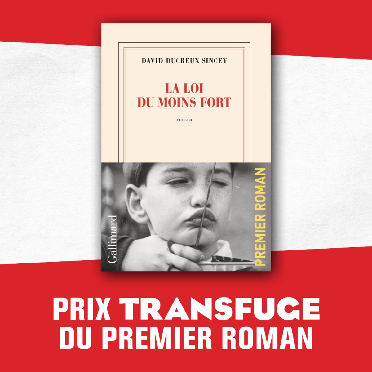 Félicitations à David Ducreux Sincey !

Son roman « La Loi du moins fort » remporte le Prix Transfuge du premier roman ! <a href="/Gallimard/">Gallimard</a>

#prixtransfuge